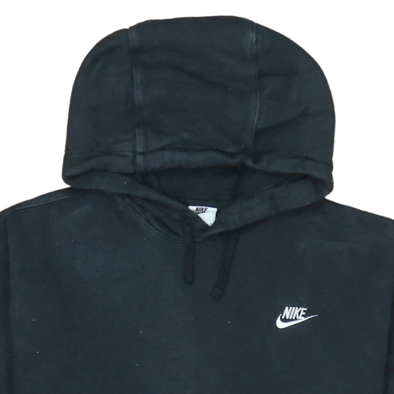 Nike Womens Black Pullover Hoodie M Cotton Blend Logo Casual Sweatshirt