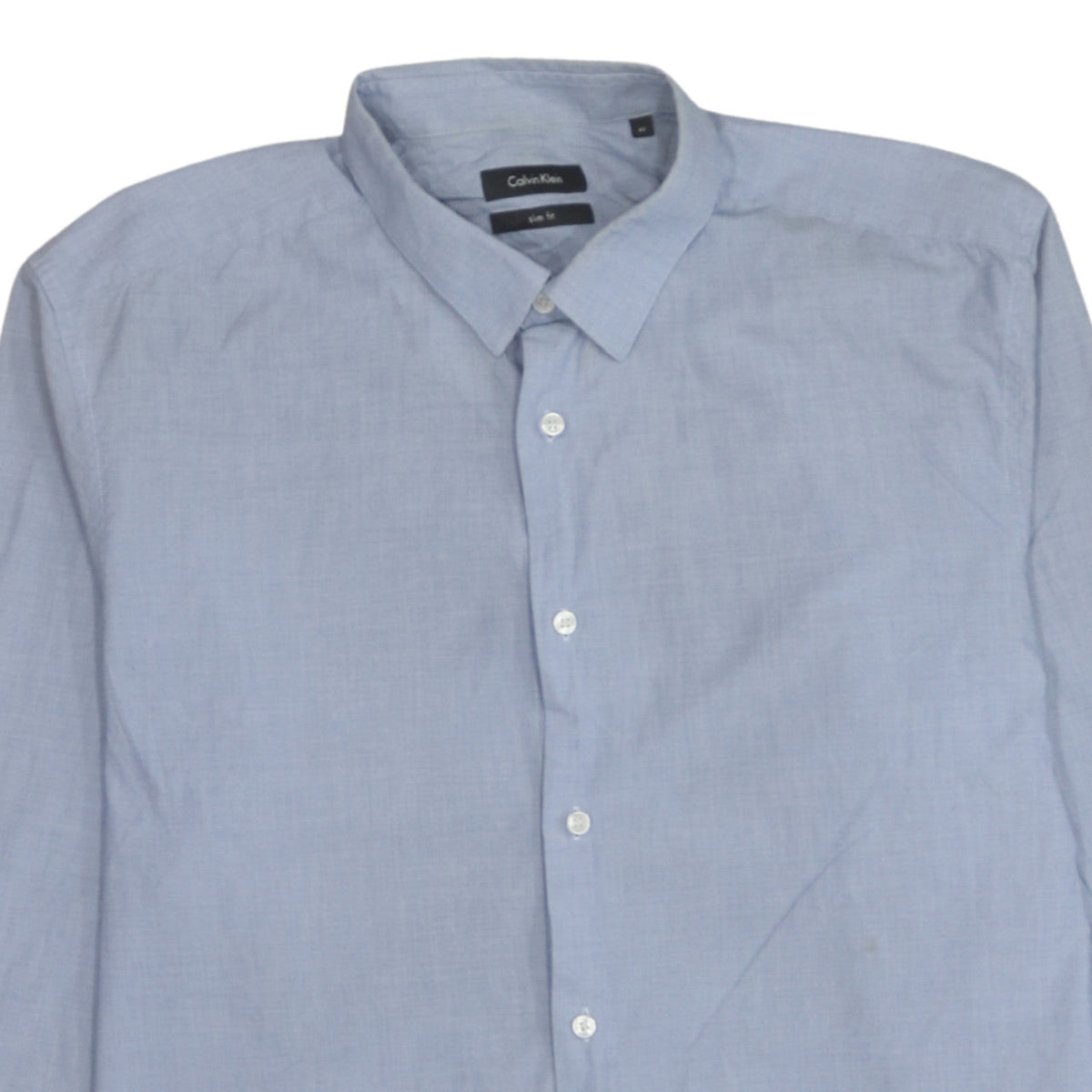Calvin Klein Men's Blue Slim Fit Long Sleeve Button-Up Shirt