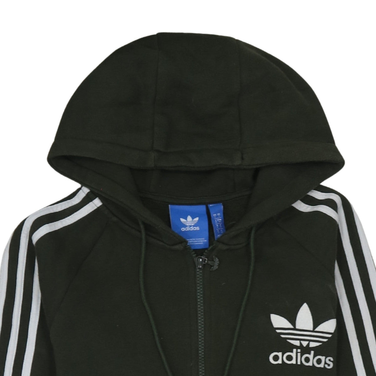 Adidas Womens Black Full Zip Hoodie Small Hooded Sweatshirt