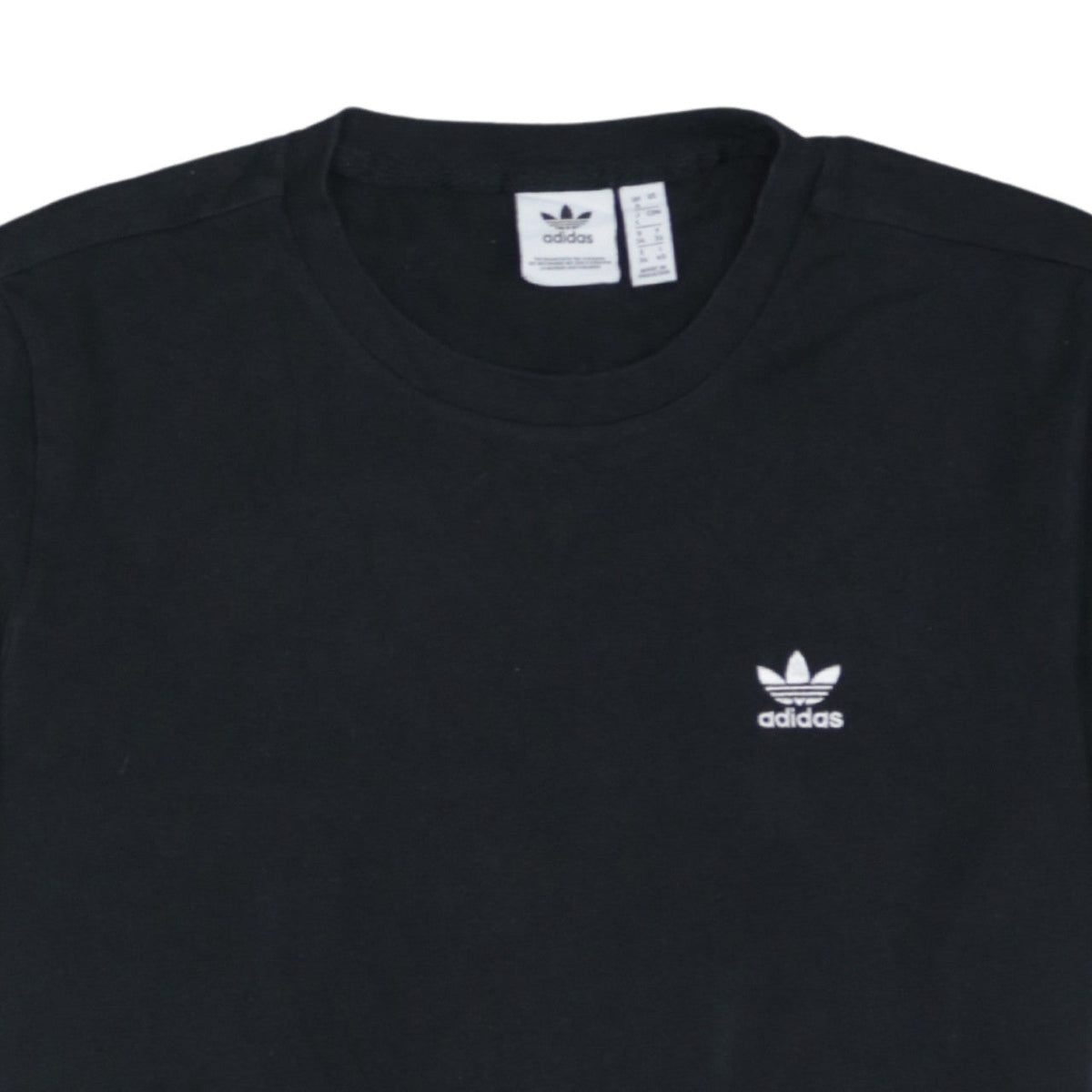 Adidas Boys Black Cotton Short Sleeve T-Shirt Size L Sports Logo Top