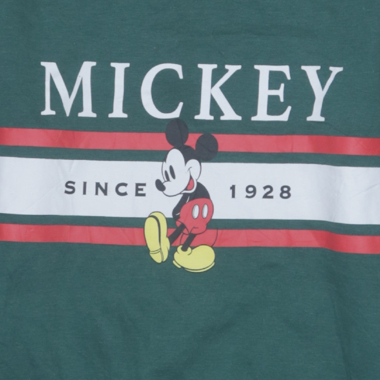 Disney Women Green Mickey Mouse Sweatshirt Size S Crew Neck