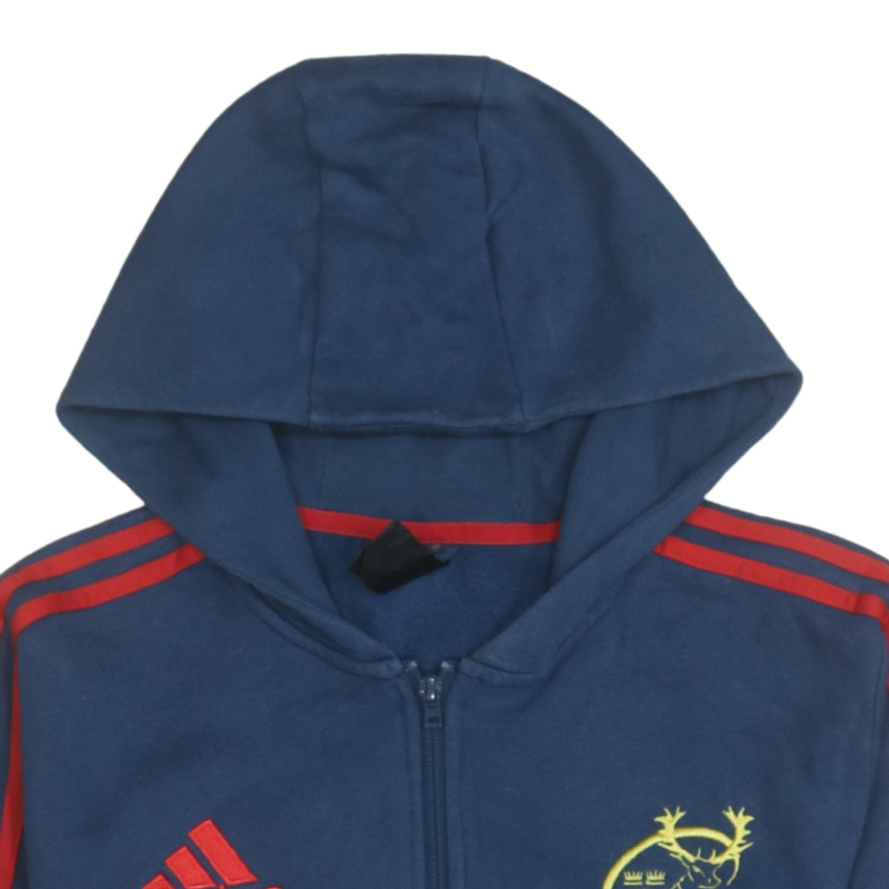 Adidas Boys Blue Full Zip Hoodie S Rugby Logo Fleece Sweatshirt