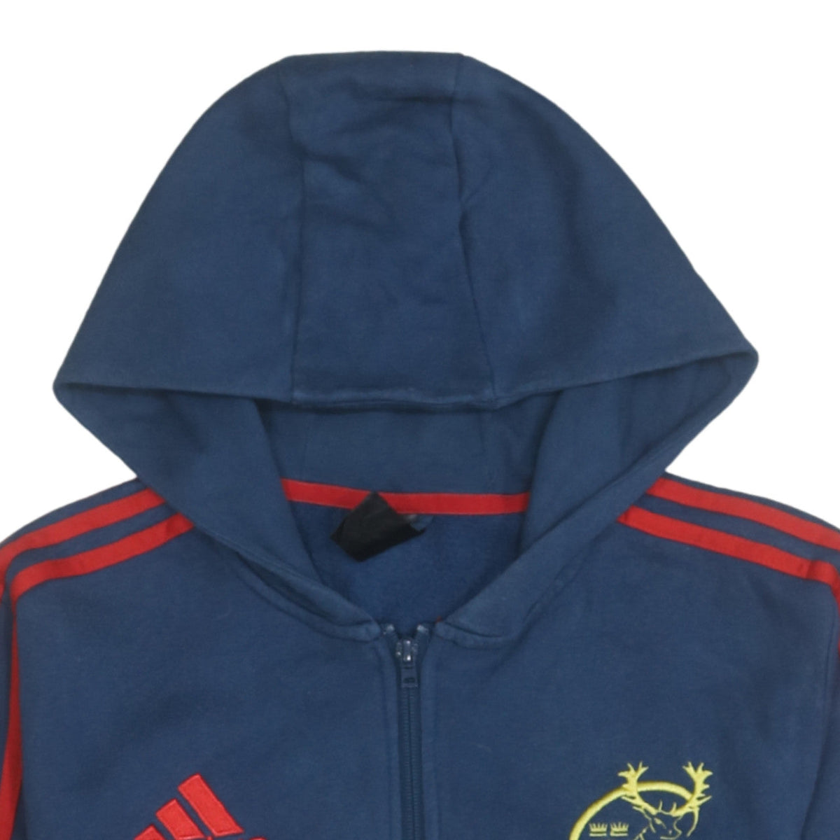 Adidas Boys Blue Full Zip Hoodie S Rugby Logo Fleece Sweatshirt