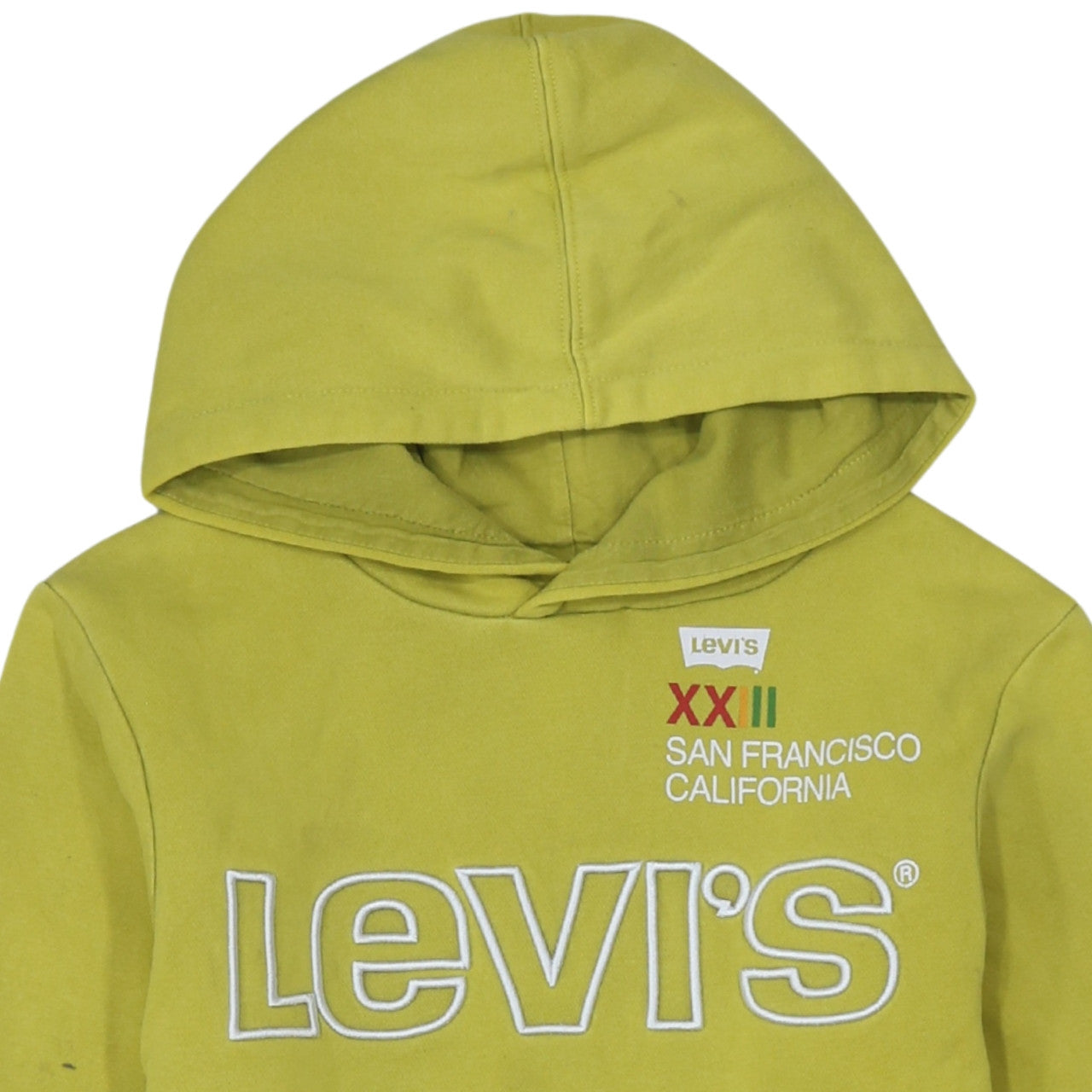 Levi's Boys Green Hoodie 14 Years 164cm Pullover Hooded Sweatshirt Logo Cotton