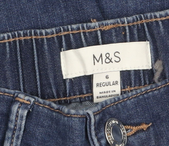 Marks & Spencer Women's Blue Tapered Denim Jeans Size 6 Regular