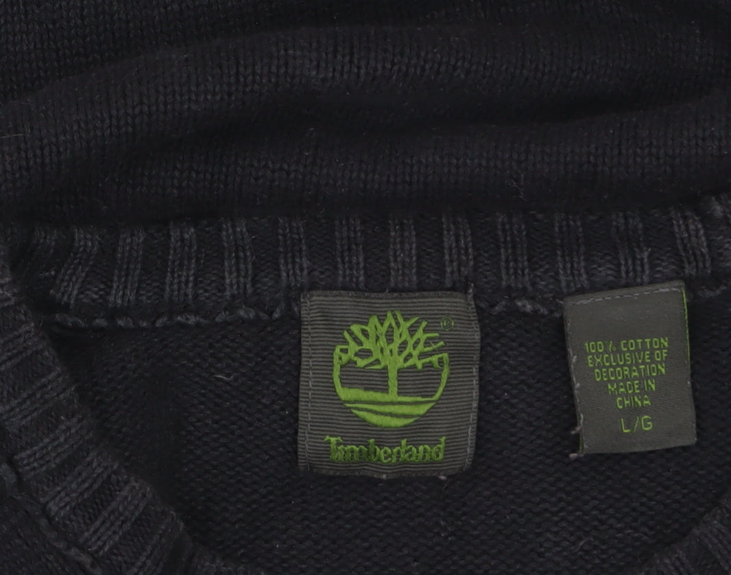 Timberland Men’s Black Cotton Crew Neck Jumper Size L
