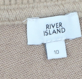 River Island Women’s Beige Boat Neck Knit Jumper Size 10