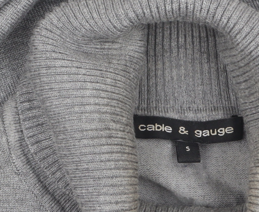 Cable & Gauge Women's Grey Sleeveless Roll Neck Knit Top Size S