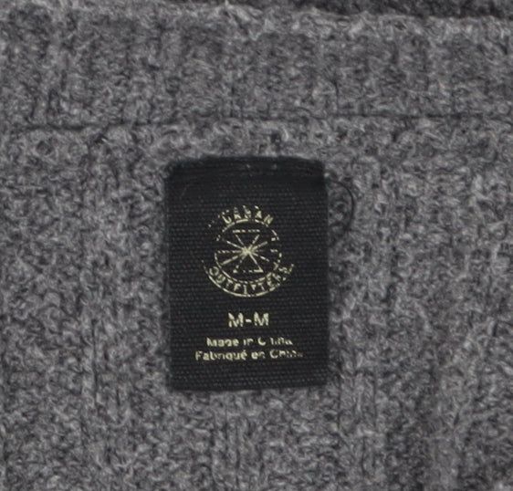 Urban Outfitters Women’s Grey V-Neck Ribbed Knit Jumper M