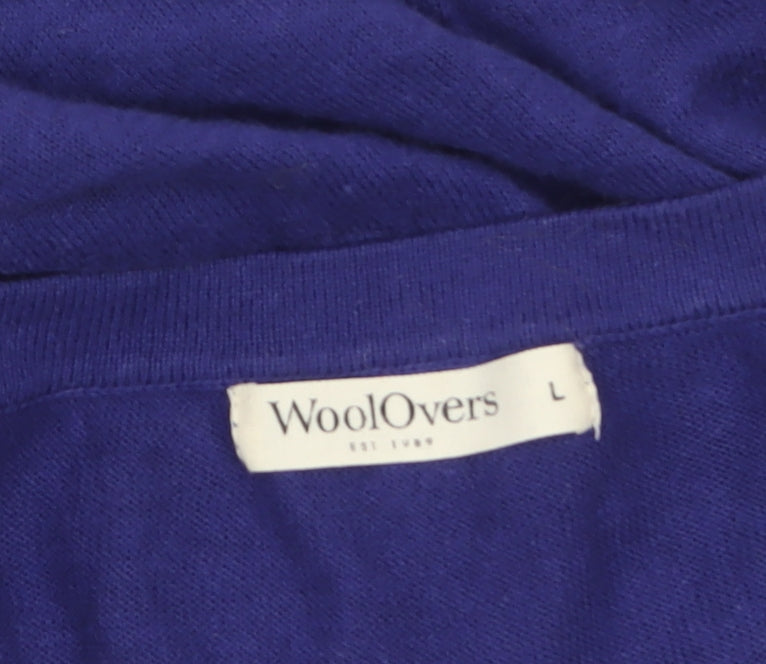 WoolOvers Women's Purple Linen Cotton Wrap Jumper Size L