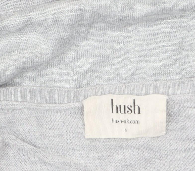 Hush Women’s Grey V-Neck Star Jumper Bamboo Knit Size S