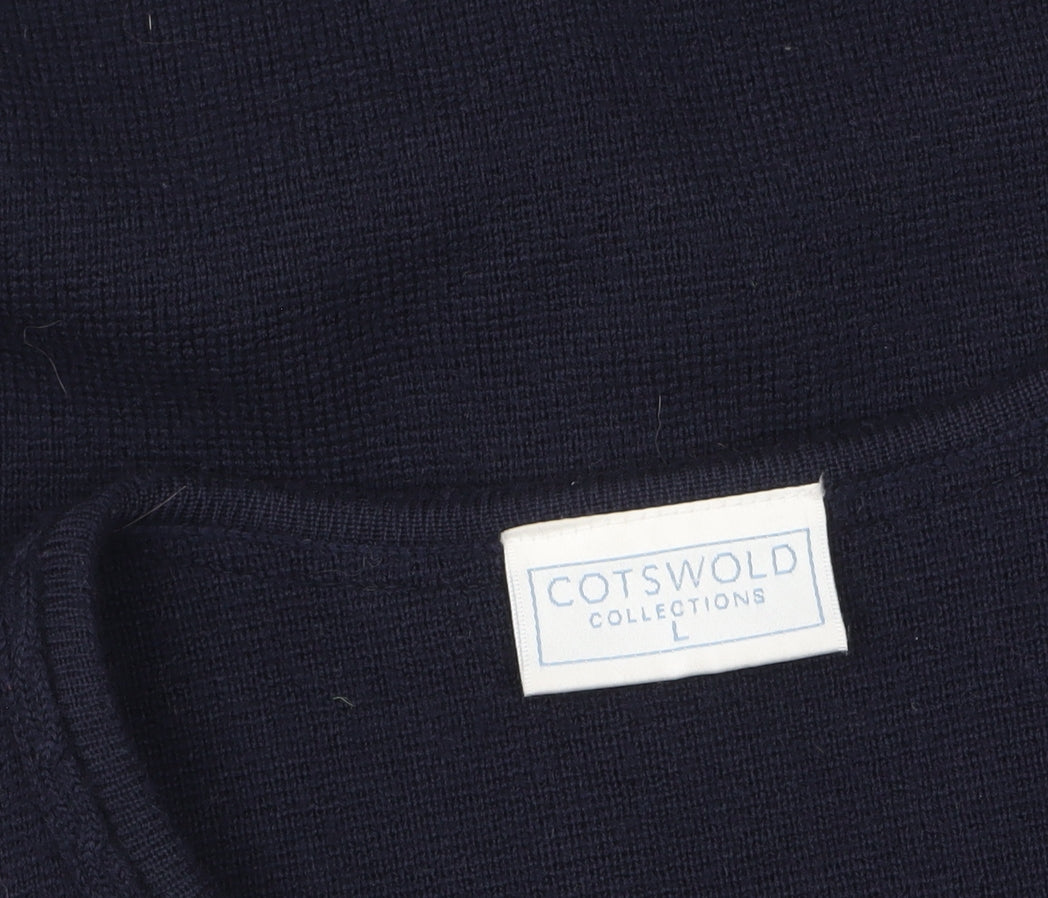 Cotswold Collections Women's Blue Merino Wool Long Sleeve Cardigan L