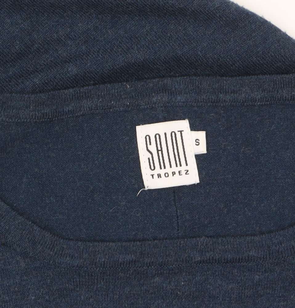 Saint Tropez Women Blue Relaxed Pullover Jumper Size S