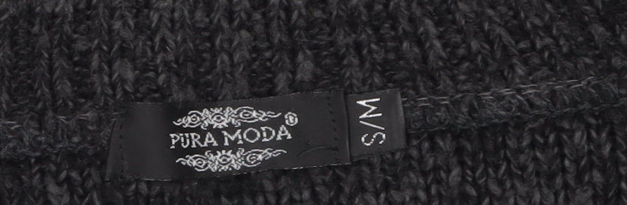 Pura Moda Womens Black Cable-Knit Pullover Jumper Size S