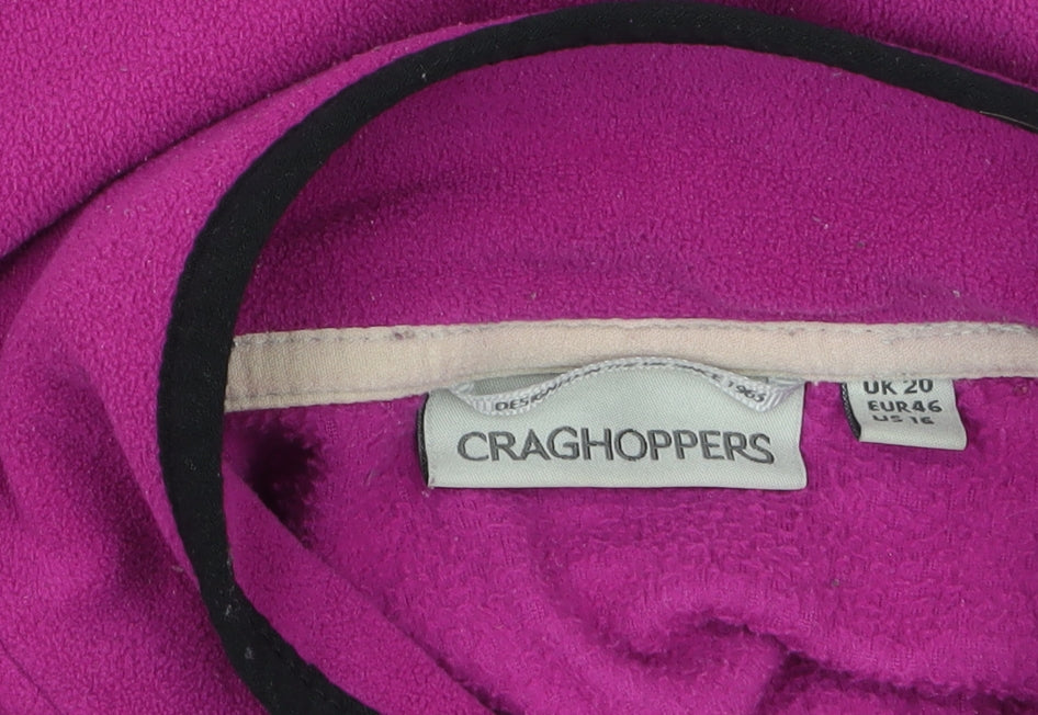 Craghoppers Women’s Pink Fleece Pullover UK 20 1/2 Zip Sweatshirt