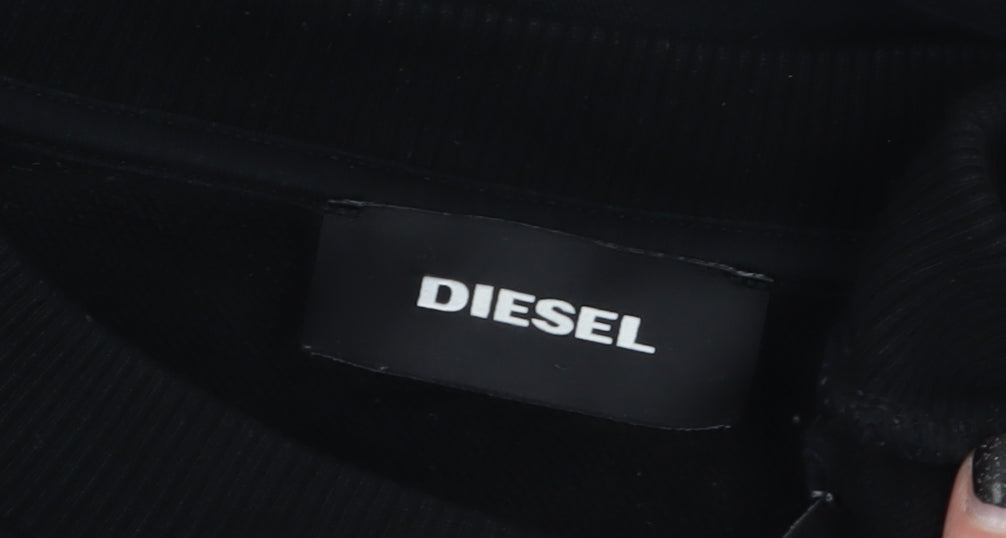 Diesel Men's Black Graphic Logo Pullover Sweatshirt Size M