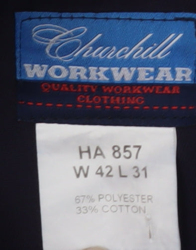 Churchill Workwear Men's Blue 42x31 Regular Fit Work Trousers