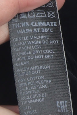 Marks and Spencer Women's Black Velvet Leggings Size 14 Long