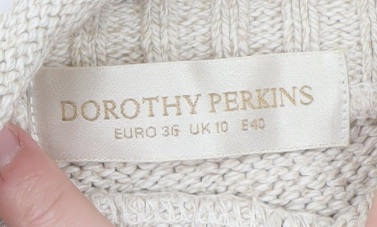Dorothy Perkins Women’s Ivory Roll Neck Knit Jumper Size 10