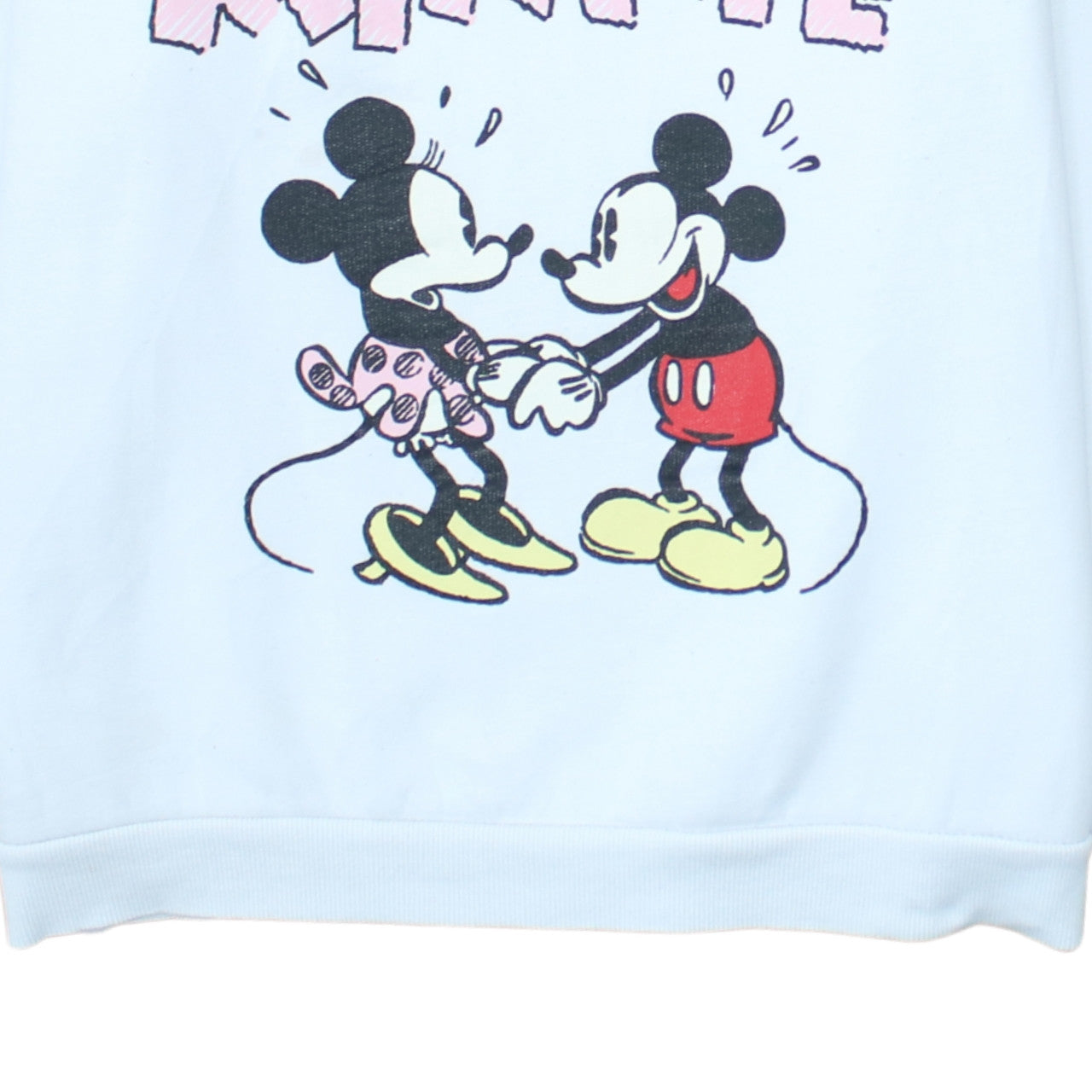 Disney Primark Women White Mickey Minnie Graphic Sweatshirt Size L