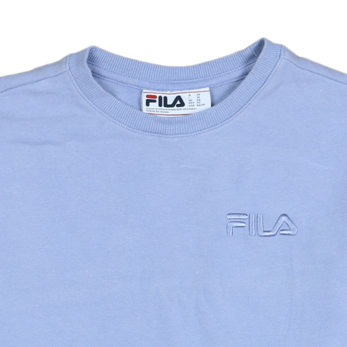 Fila Women's Light Blue Crew Neck Pullover Sweatshirt XS