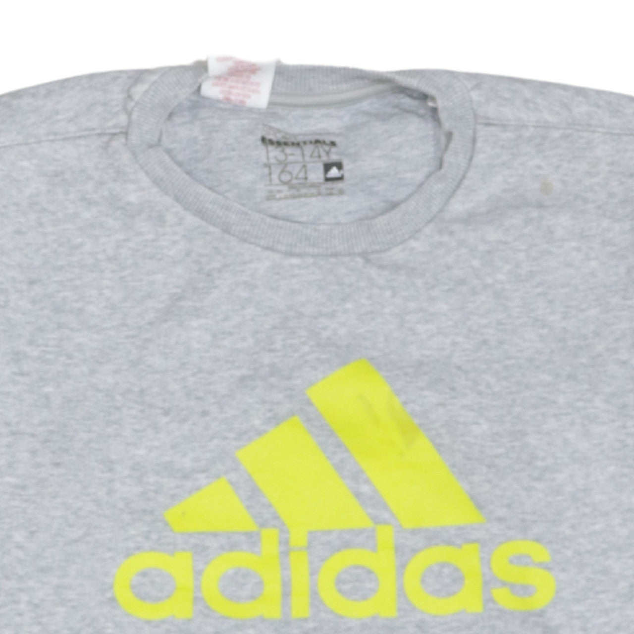 Adidas Boys Grey Pullover Sweatshirt 13-14 Years Logo Fleece Jumper