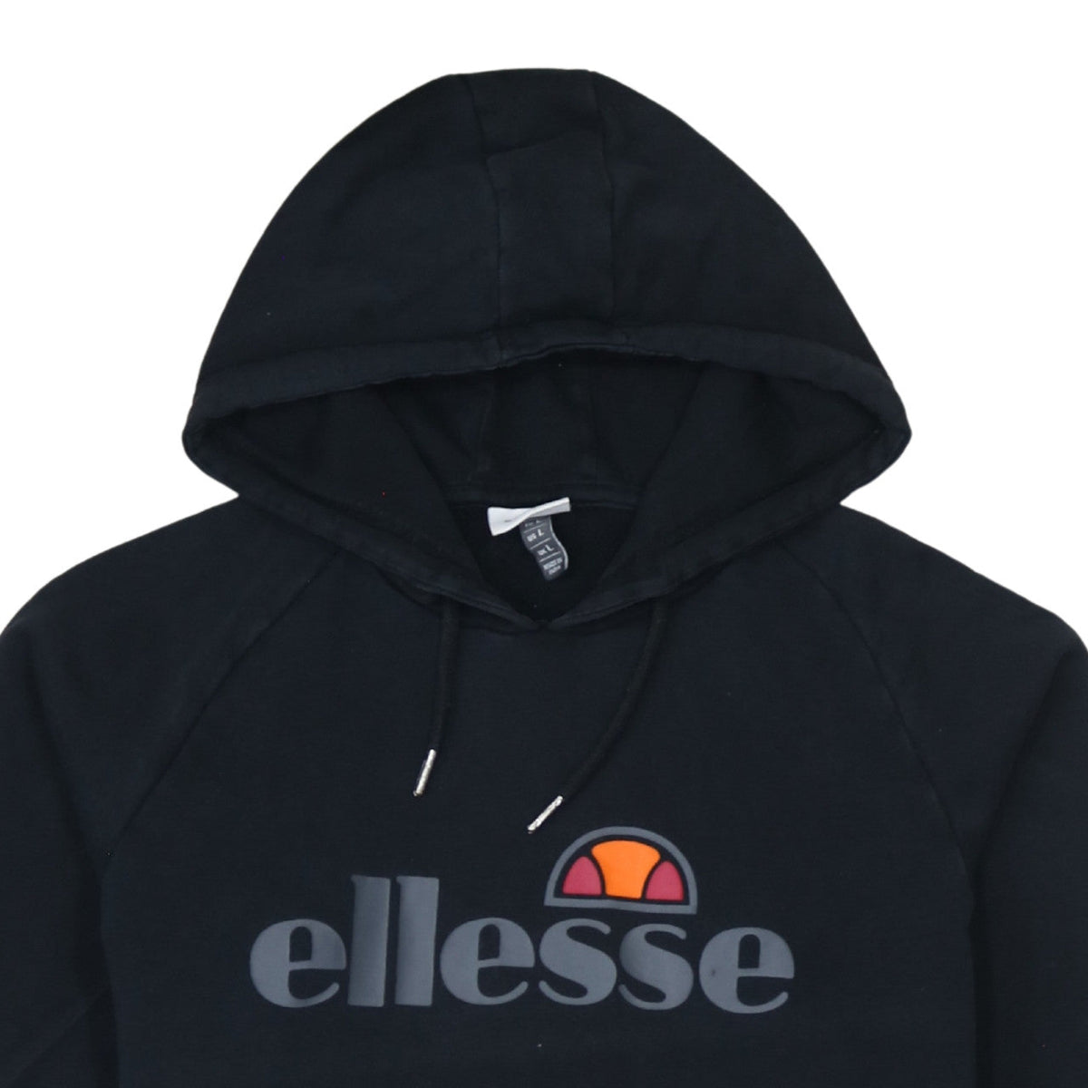 Ellesse Men's Black Pullover Hoodie L Graphic Logo Cotton