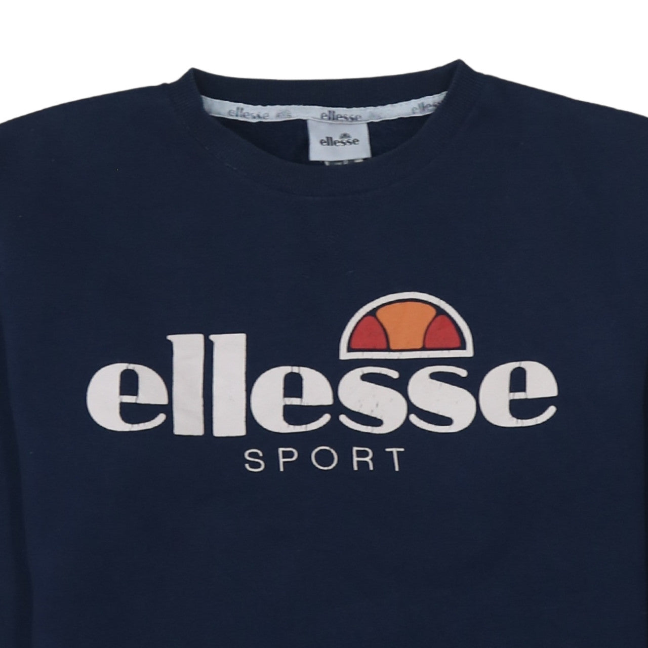 Ellesse Women Navy Blue Logo Crew Neck Sweatshirt UK 8