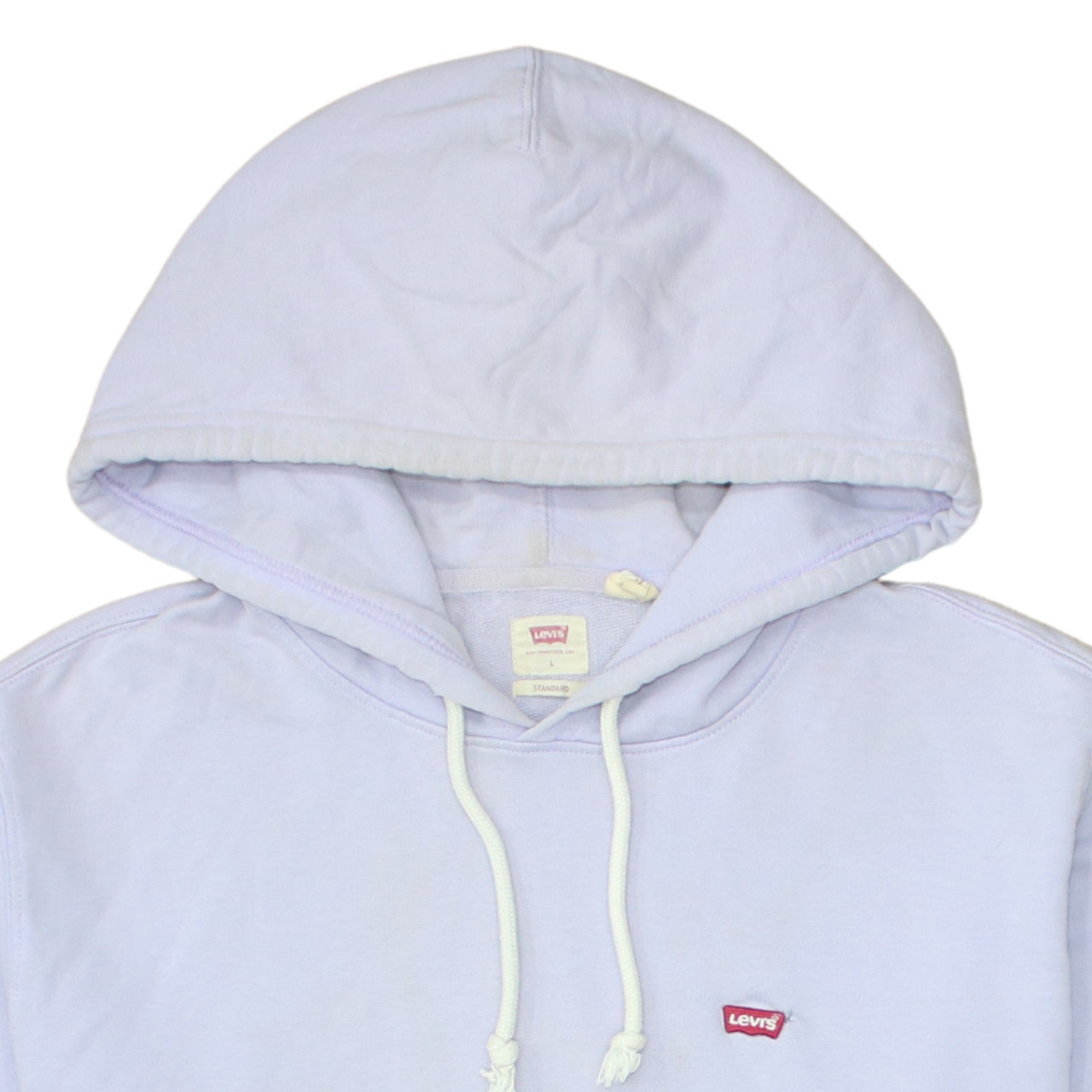 Levi's Women Lavender Pullover Hoodie L Cotton Casual Sweatshirt