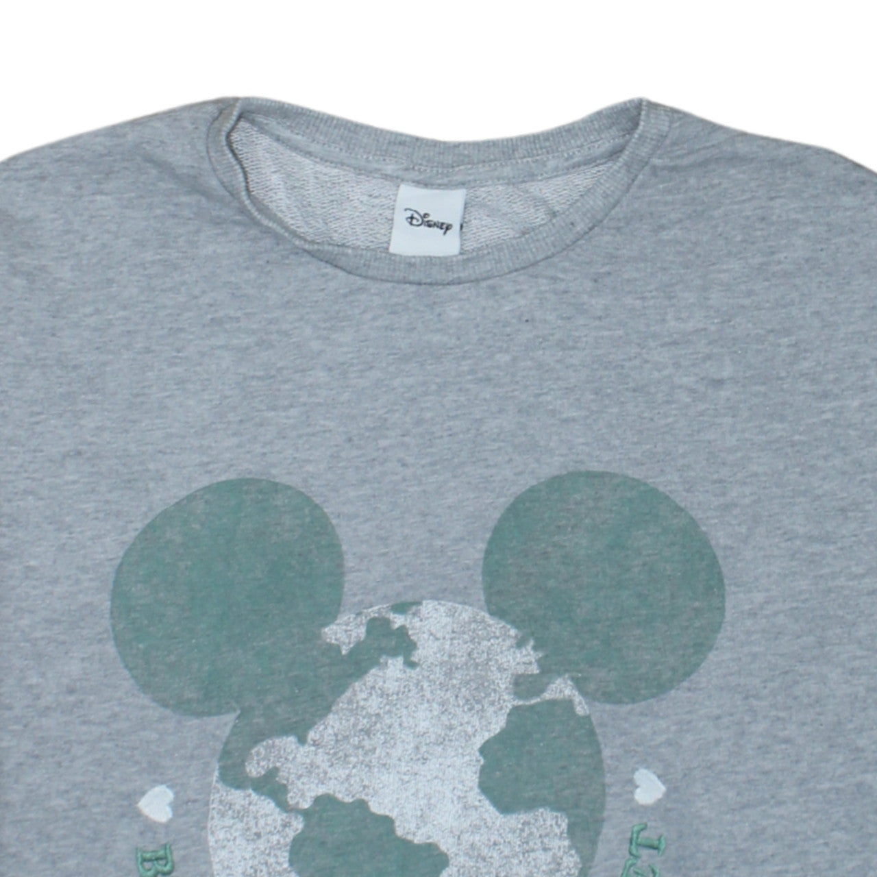 Disney Womens Grey Sweatshirt Size 38 Be Kind To Our Planet Pullover