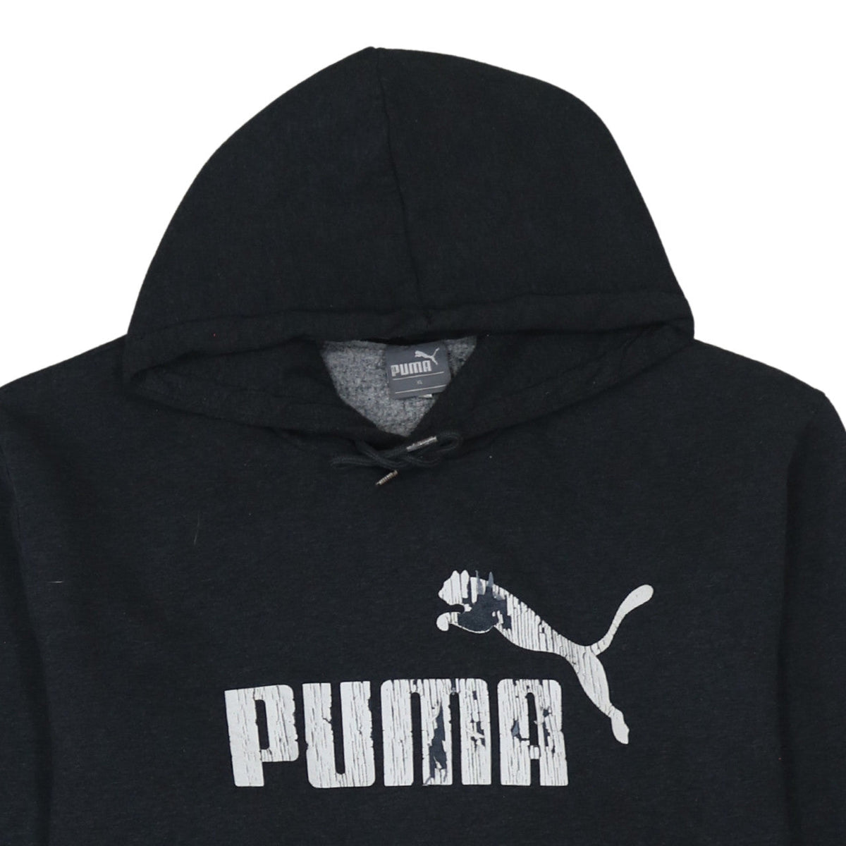 Puma Men's Black XL Pullover Hoodie with Logo Print