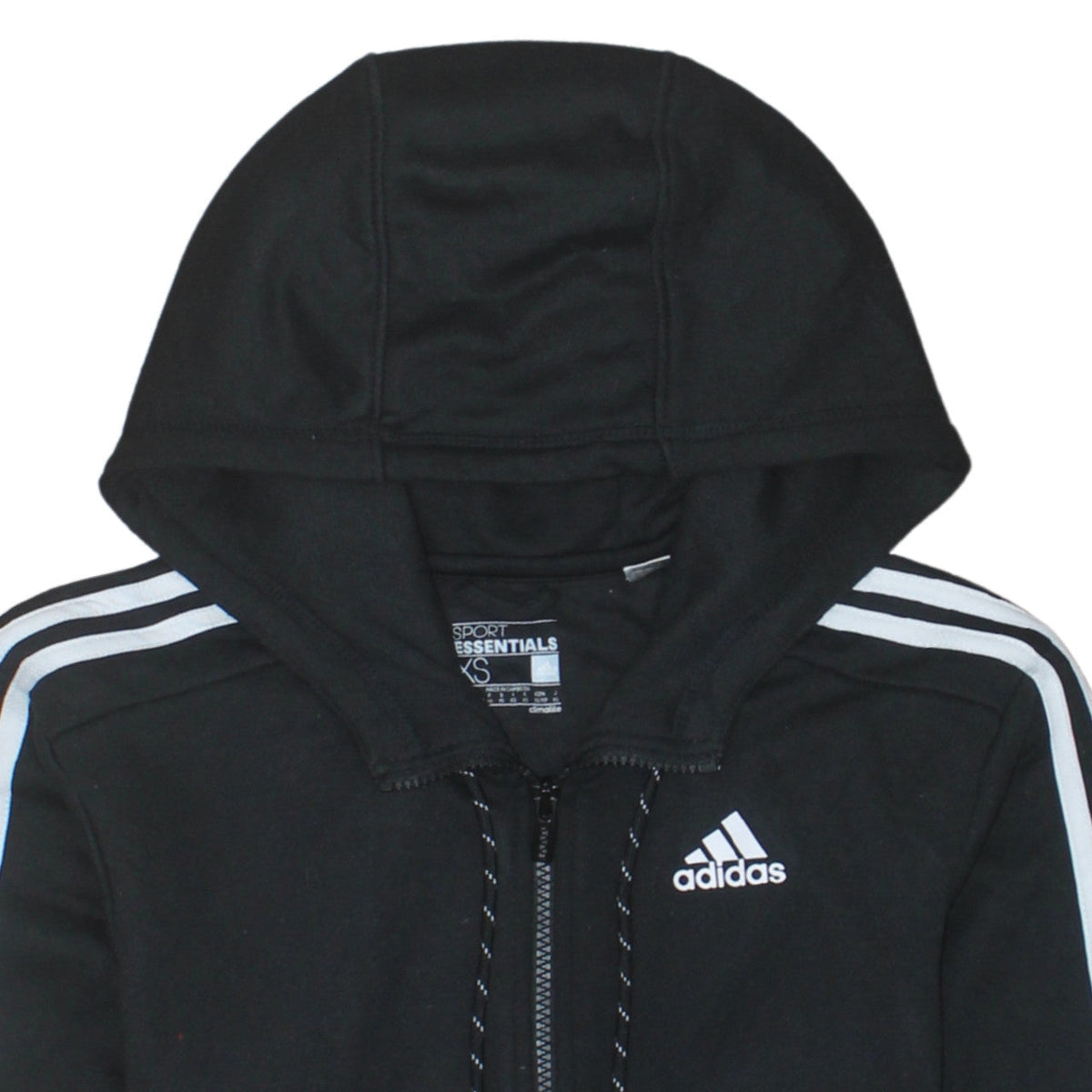 Adidas Men's Black XS Full Zip Hoodie Sport Essentials