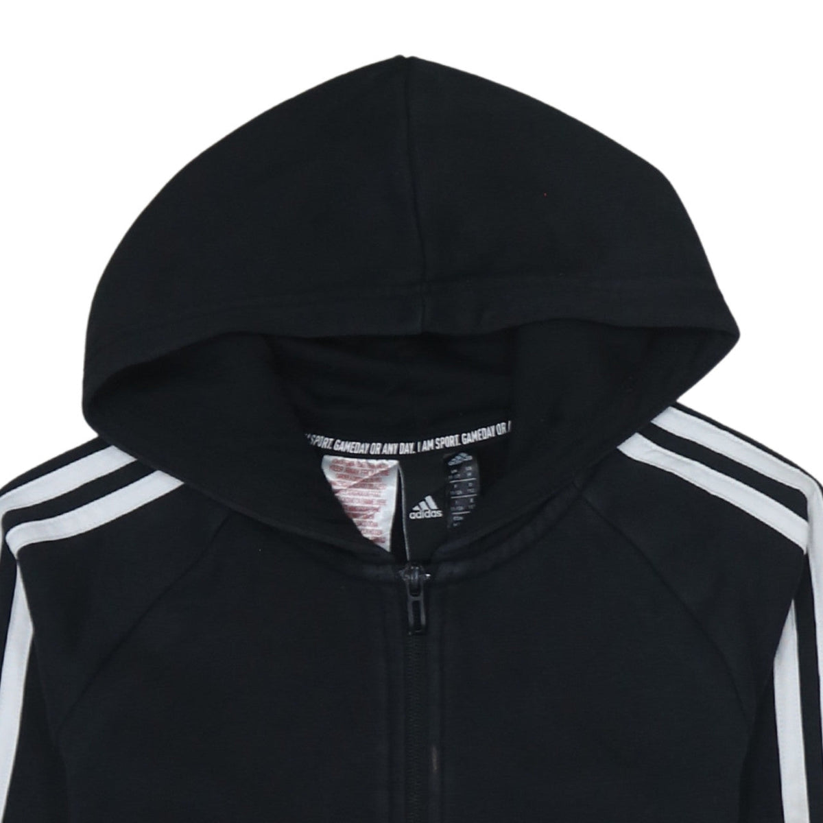 Adidas Boys Black Full Zip Hoodie 11-12 Years Sports Fleece Hooded Jacket