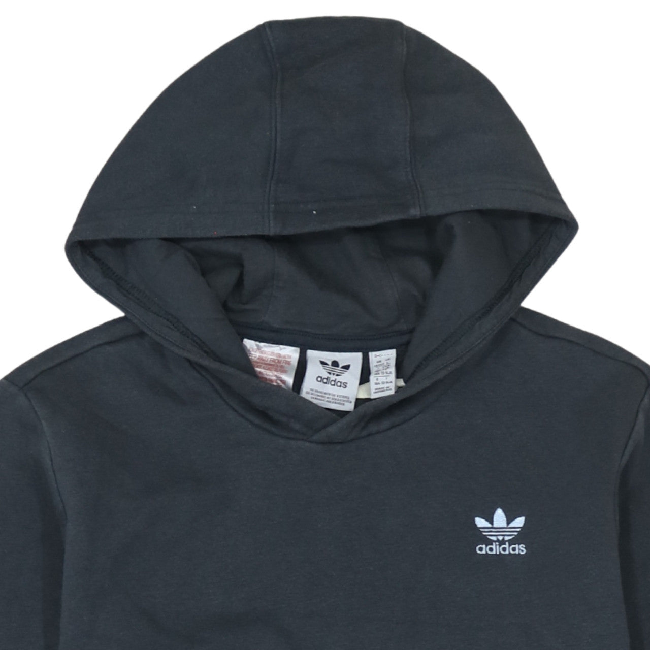 Adidas Boys Black Pullover Hoodie Sweatshirt 13-14 Years Cotton Blend