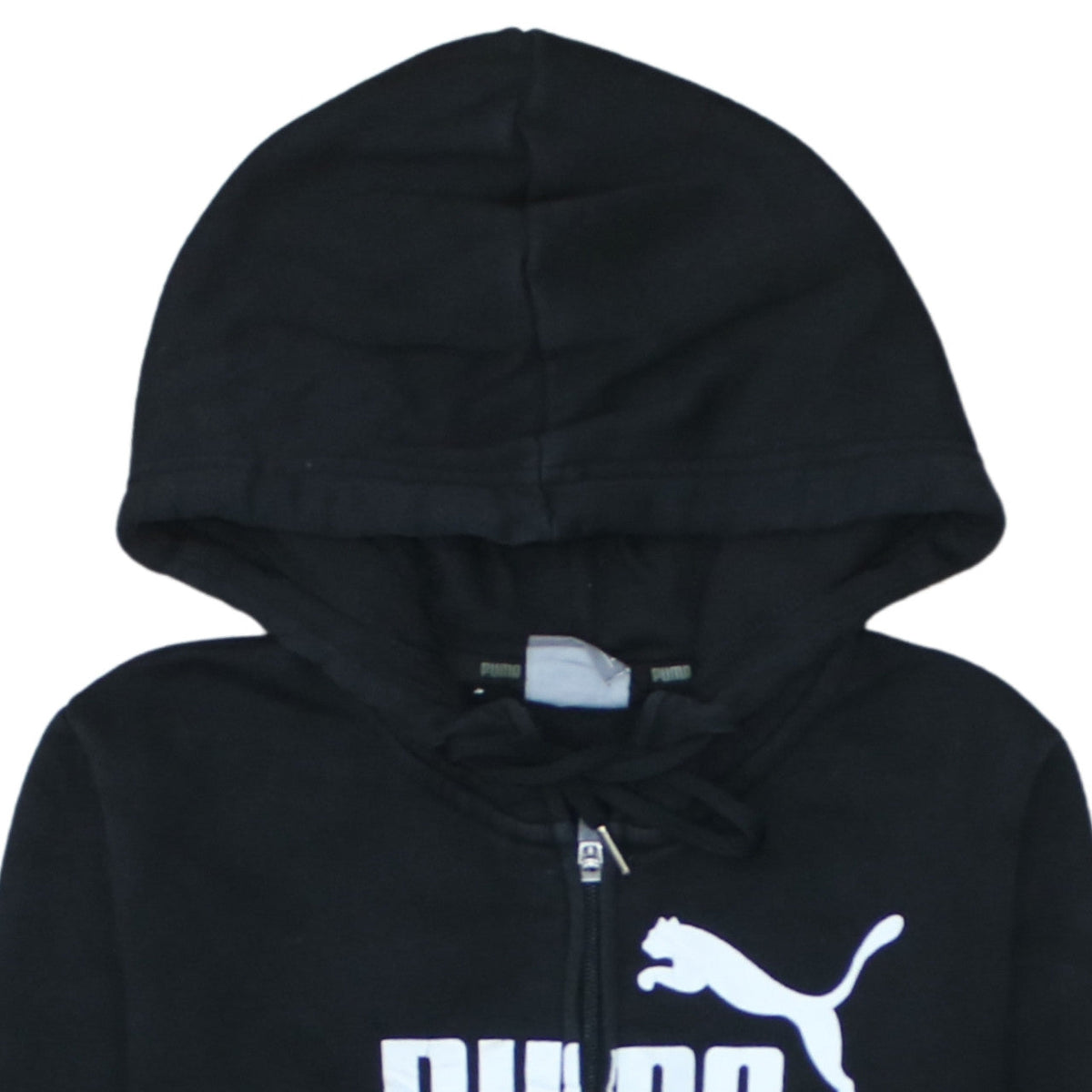 Puma Womens Black XS Full Zip Hoodie Sweatshirt with Logo