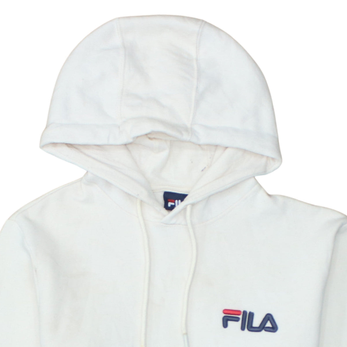 Fila Men's White Pullover Hoodie Size M Logo Sports Sweatshirt