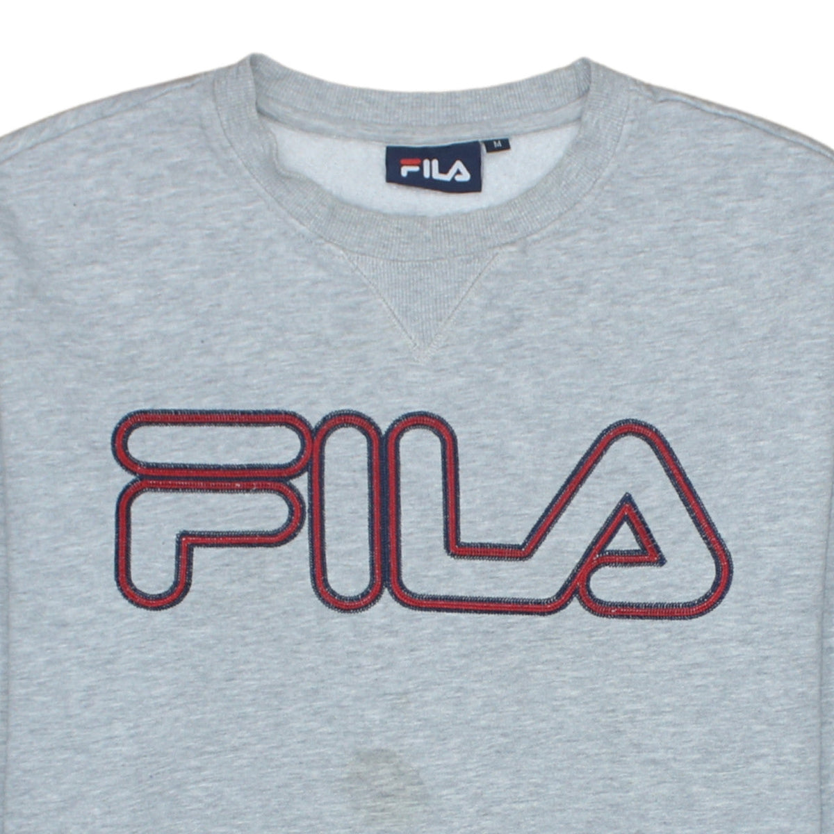 Fila Men's Grey Crew Neck Pullover Sweatshirt M Regular Fit