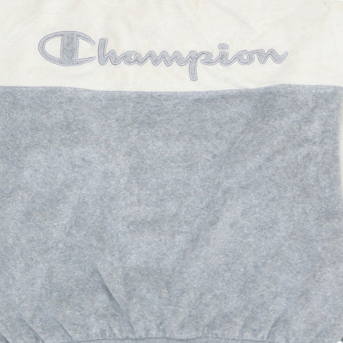 Champion Men's Grey Small Crew Neck Pullover Embroidered Sweatshirt