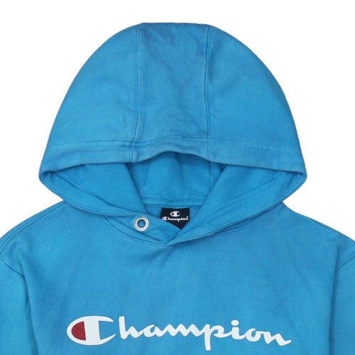 Champion Men's Blue Pullover Hoodie Small Fleece Logo Sweatshirt