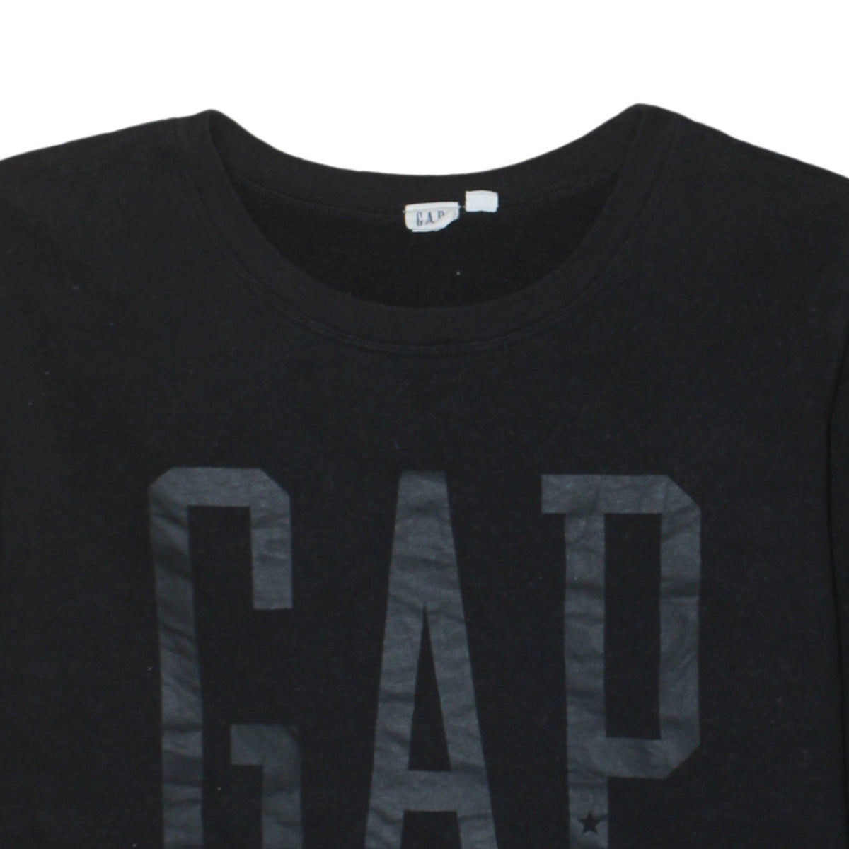 Gap Women Black XL Pullover Sweatshirt Cotton Blend Logo Print