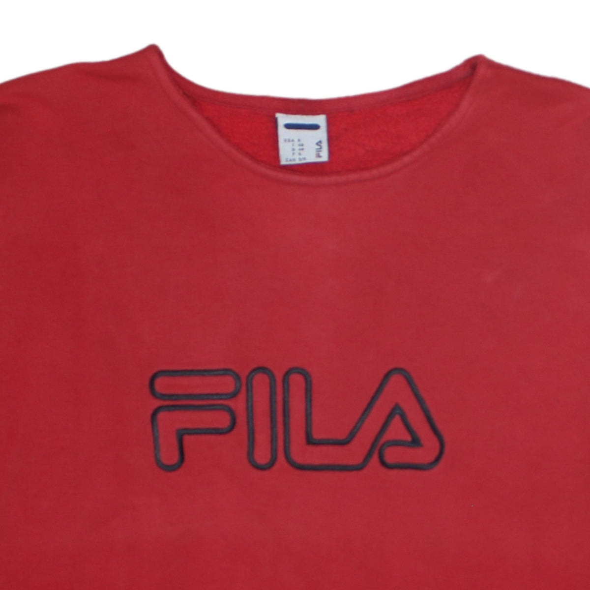 Fila Men's Red Pullover Sweatshirt Small Embroidered Logo Vintage