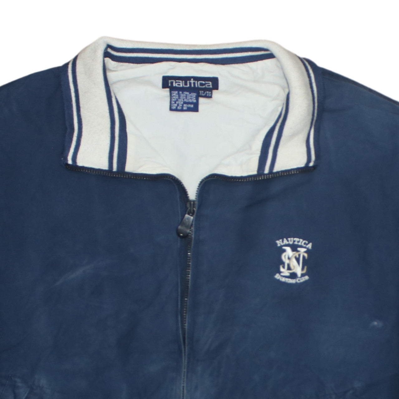 Nautica Men's Blue Cotton Bomber Jacket Size L Sporting Club