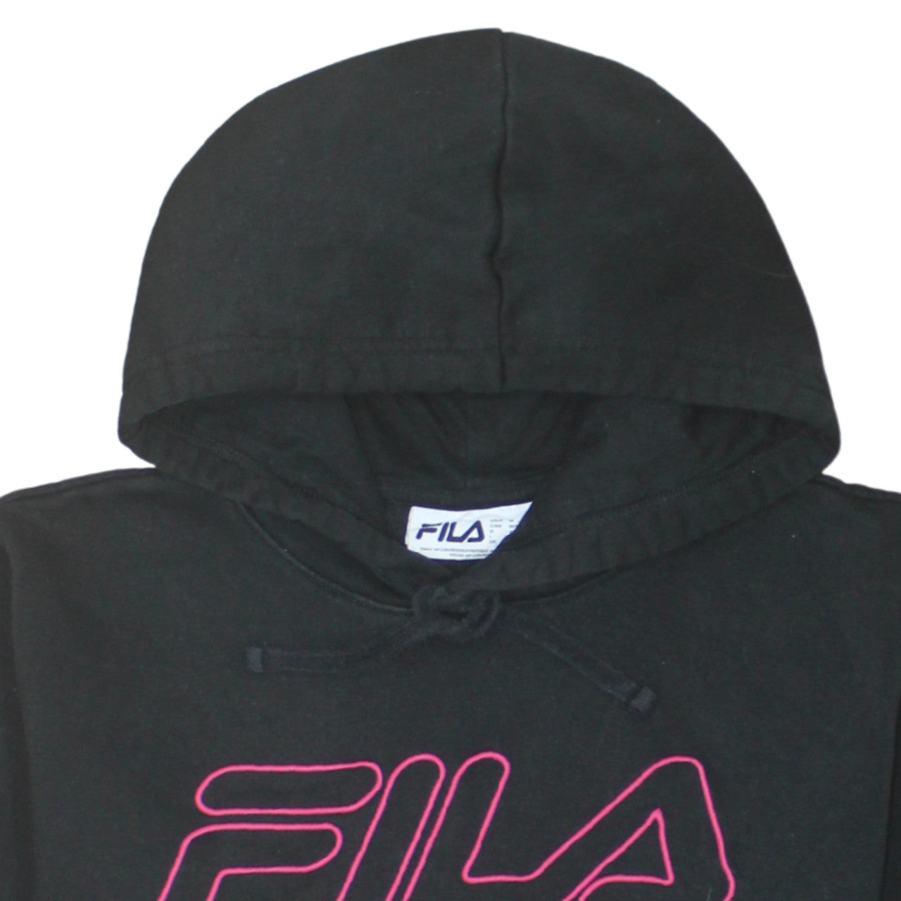 Fila Men's Black Pullover Hoodie M Logo Sports Fleece Sweatshirt