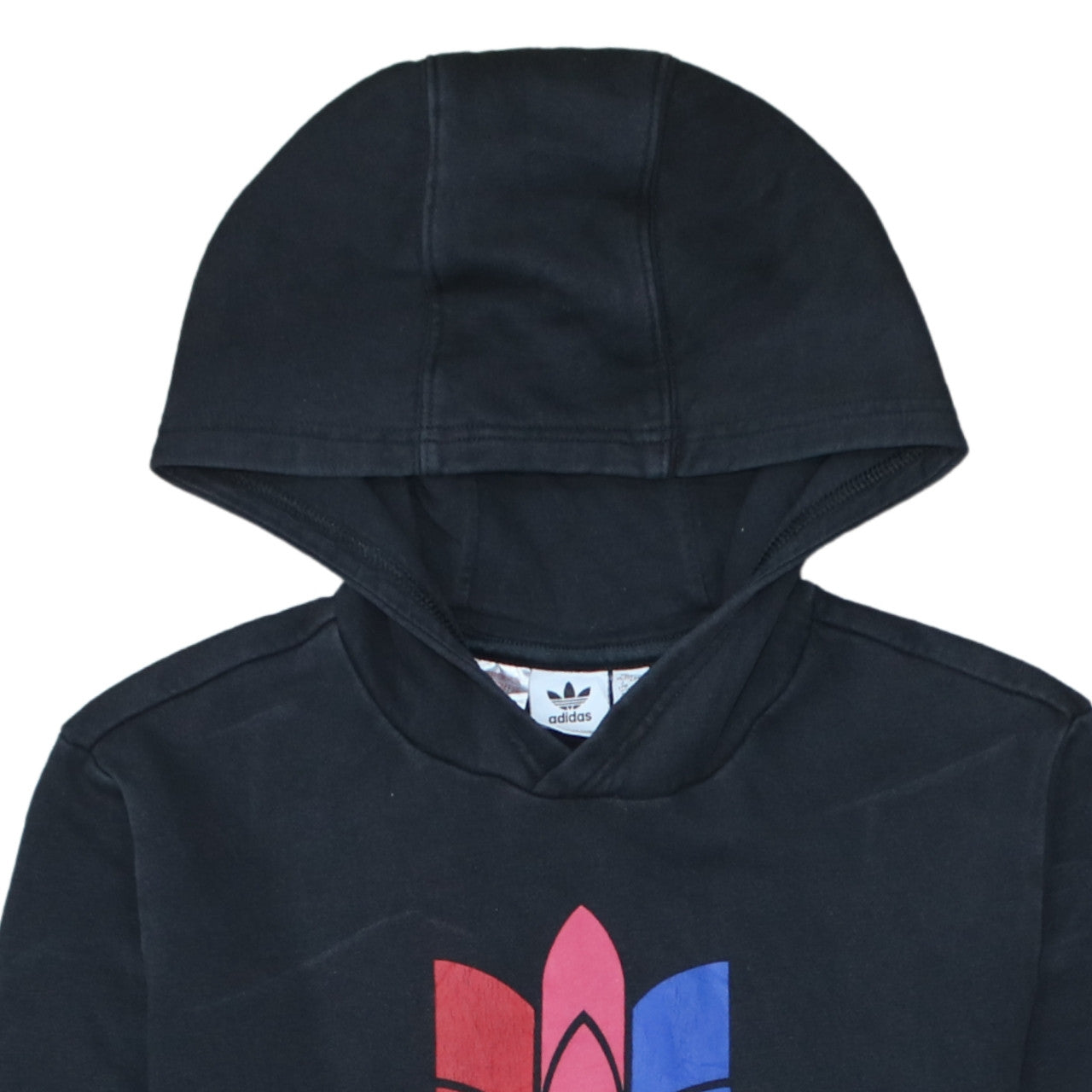 Adidas Boys Black Pullover Hoodie 14-15 Years Logo Print Sportswear
