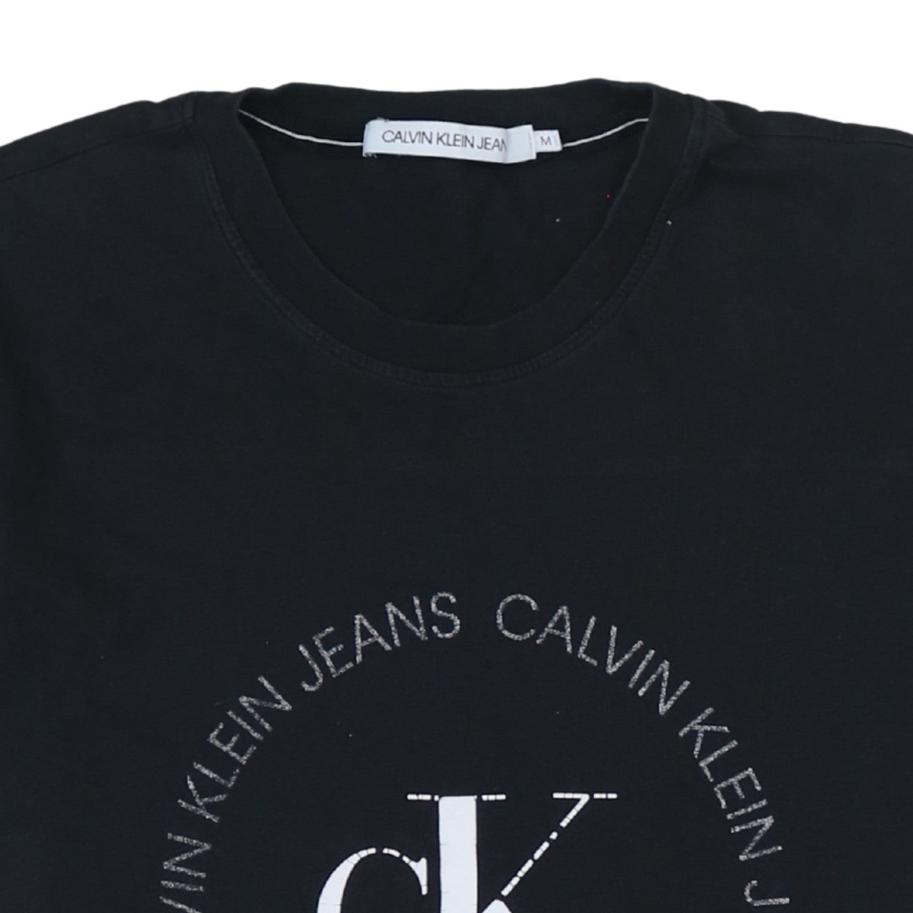 Calvin Klein Jeans Men’s Black Logo Cotton T-Shirt Size M