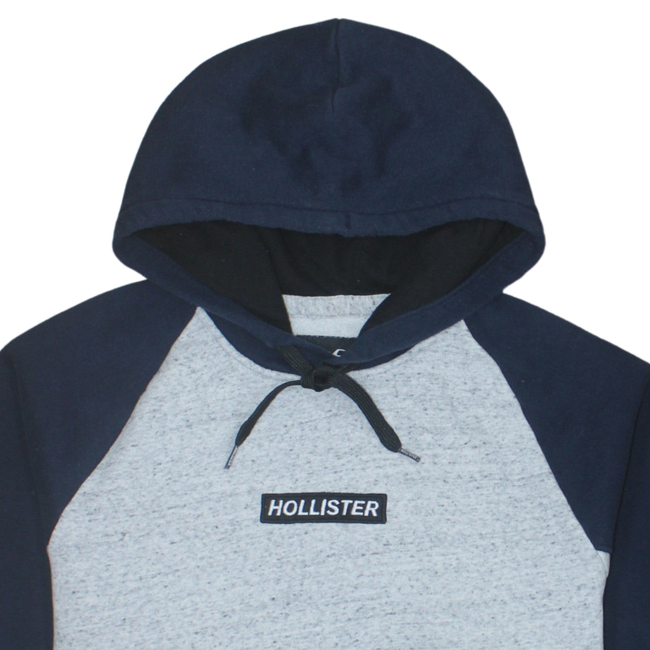 Hollister Men’s Grey Navy Pullover Hoodie 2XL Regular Fit Fleece