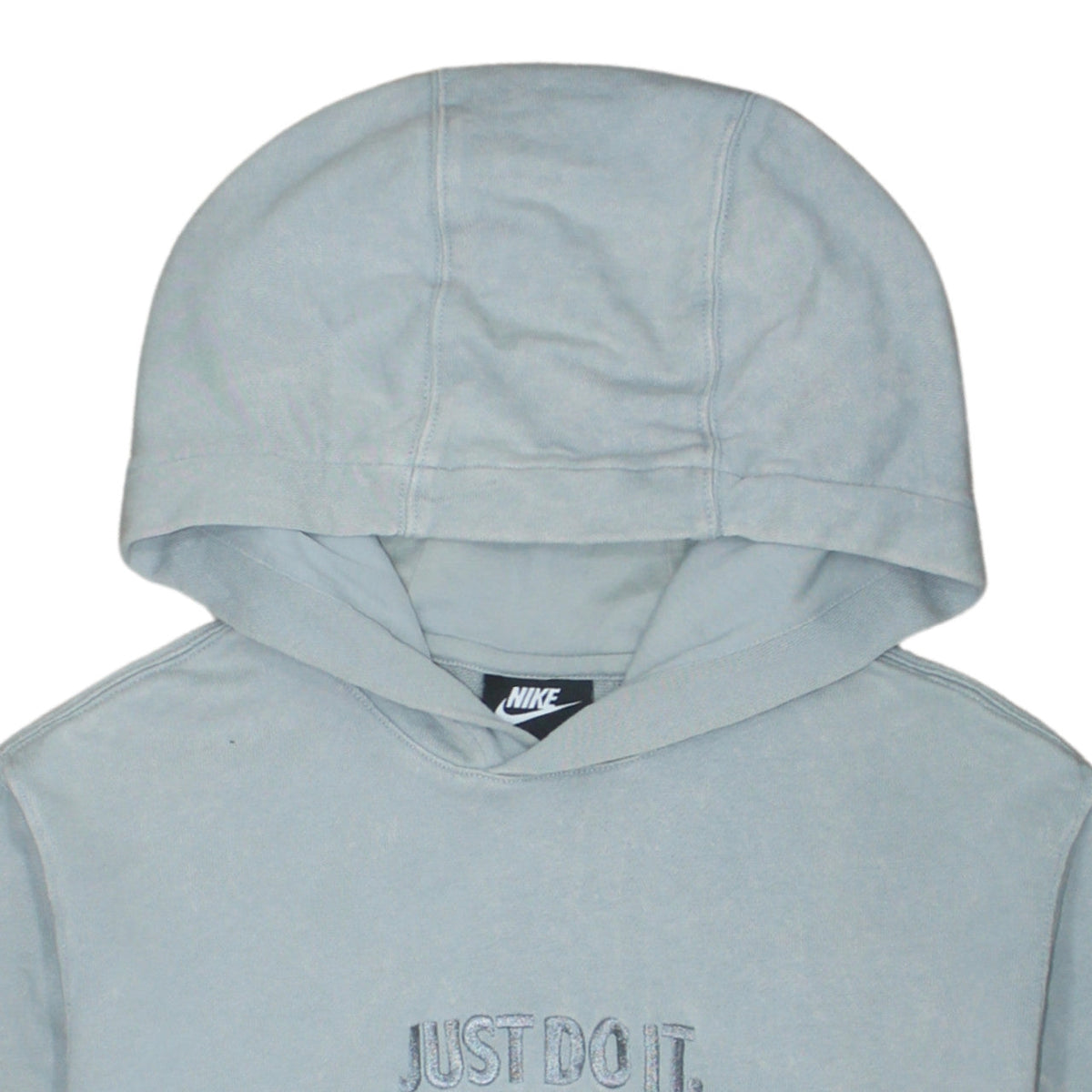 Nike Men's Grey XS Pullover Hoodie Just Do It Embroidered Sweatshirt