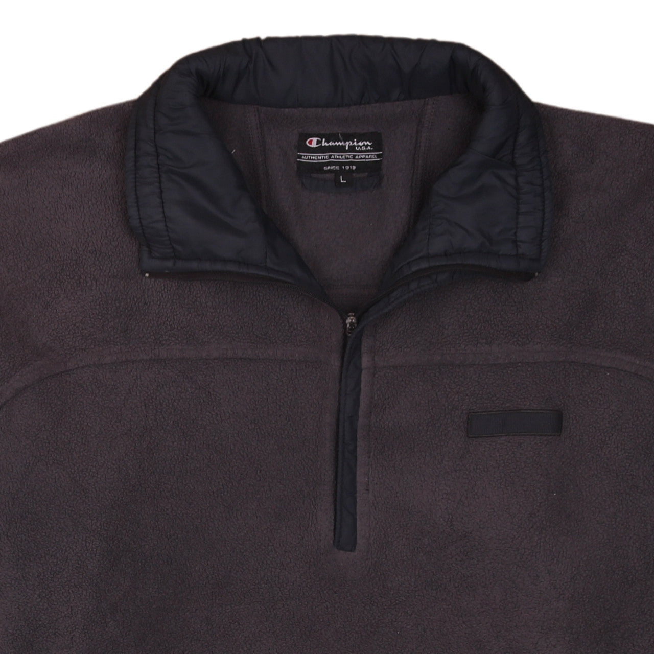 Champion Men's Grey Fleece 1/4 Zip Pullover Sweatshirt L