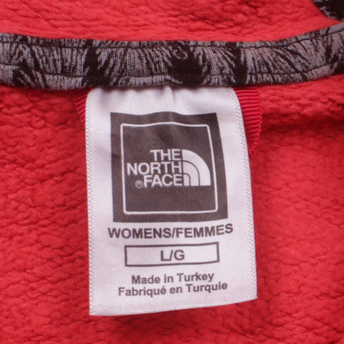 The North Face Red Pullover Hoodie Unisex L Fleece Drawstring Outdoor