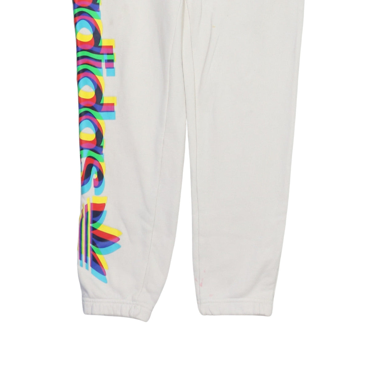 adidas Womens White XS Jogger Sweatpants with Colourful Logo